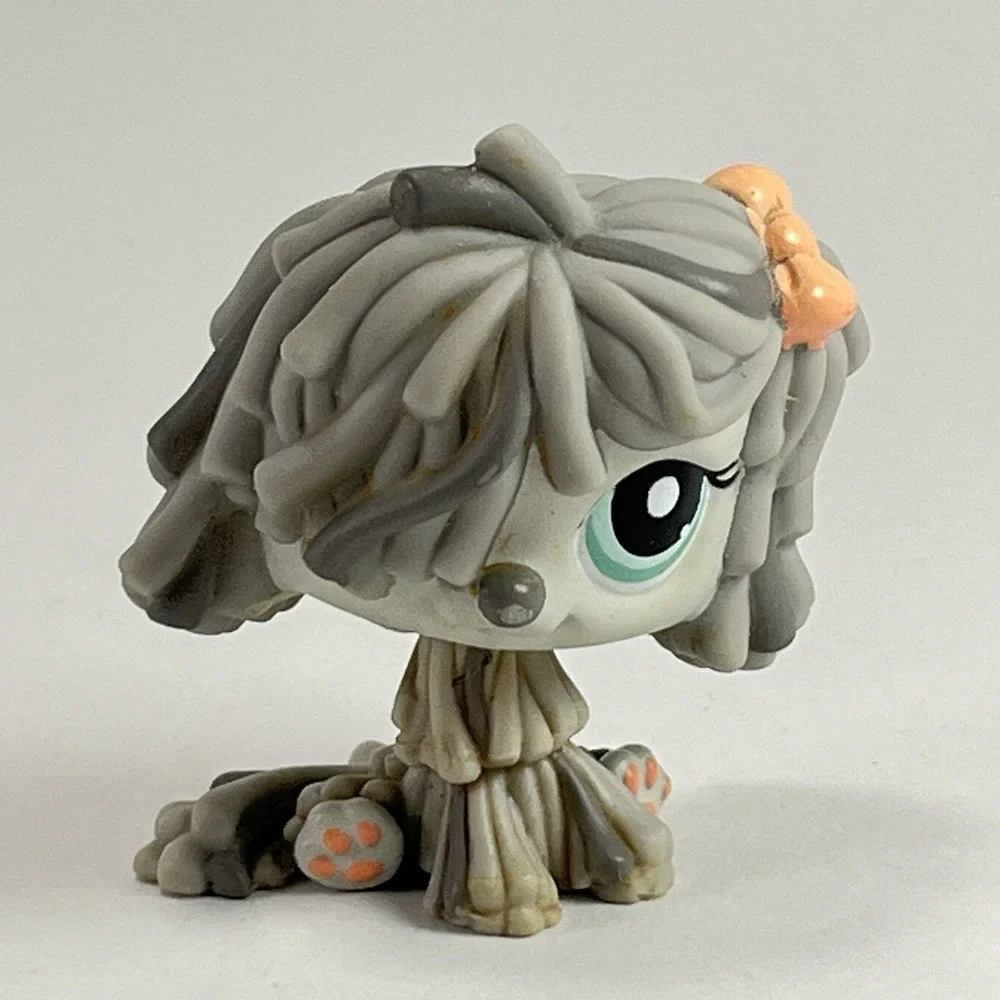 Littlest‎ Pet Shop #1458 Komondor Gray Shaggy Mop Sheepdog Kids LPS Vintage